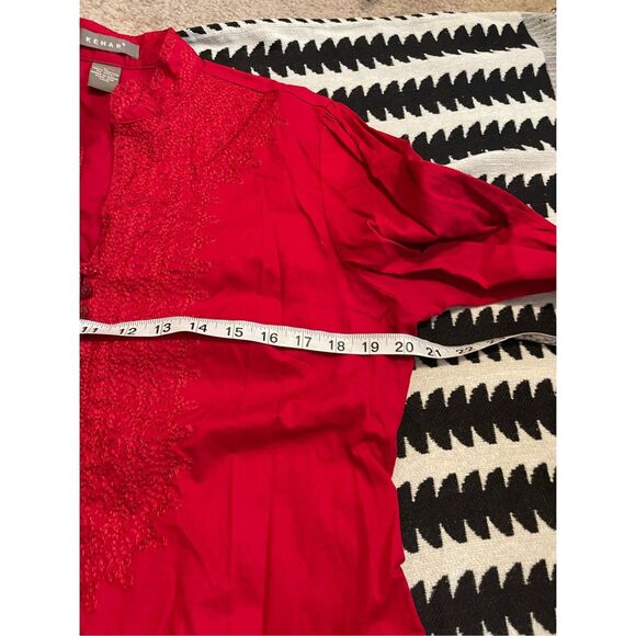 Kenar Peasant Tunic Top Long Sleeves Embroidered High Neck size large - Picture 5 of 6